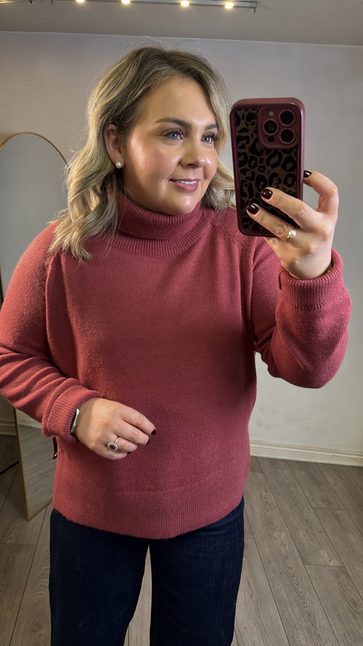 Coster Copenhagen Warm Blush Cowl Neck Longline Knit, 264-2418 