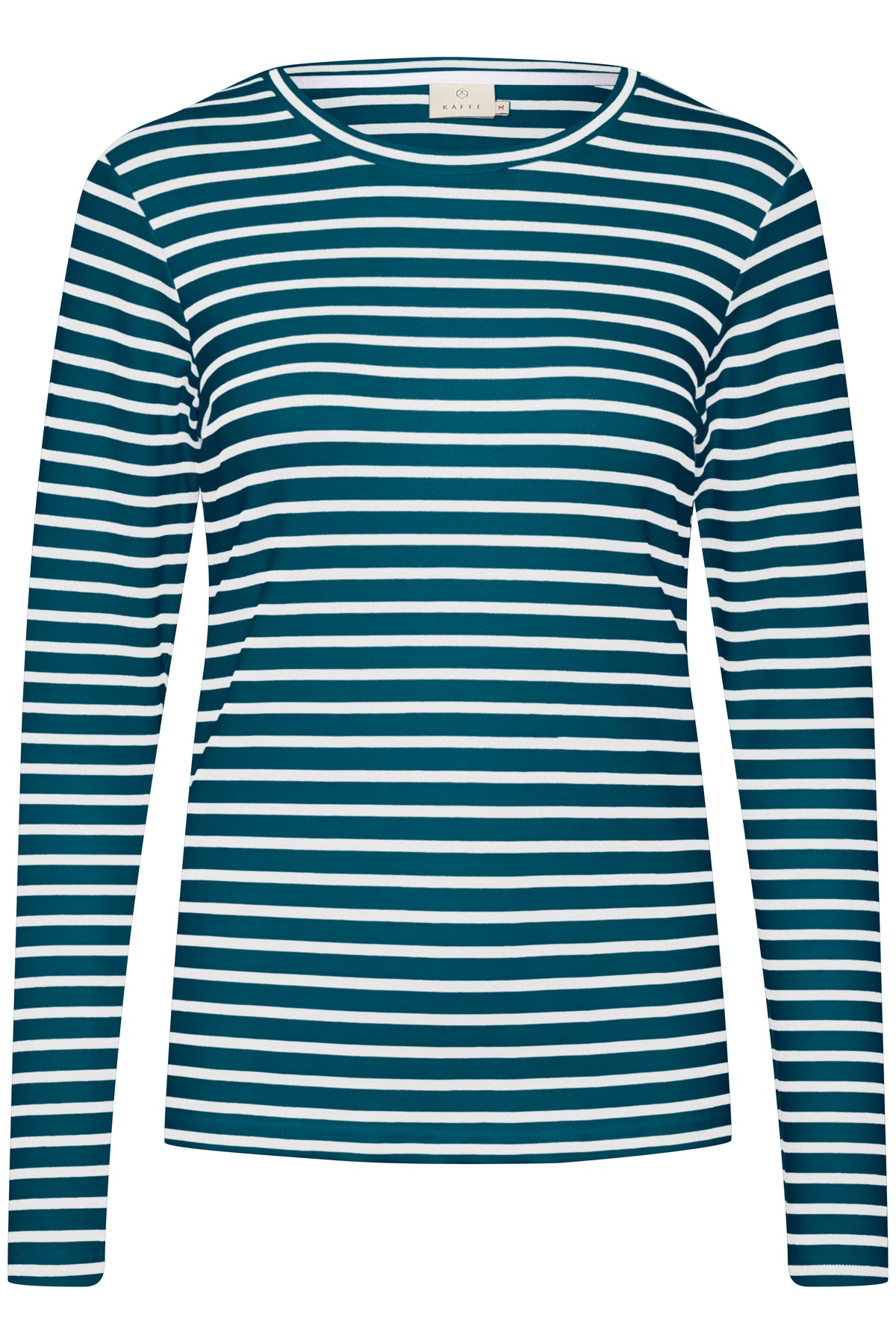 Kaffe Liddy Legion Blue/Chalk Stripe Top with Black Heart, 10502821