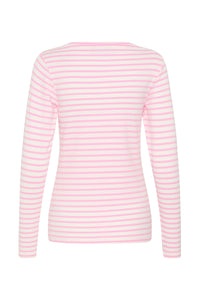 Kaffe Liddy Chalk/Candy Pink Stripe Top with Poppy Red Heart, 10502821