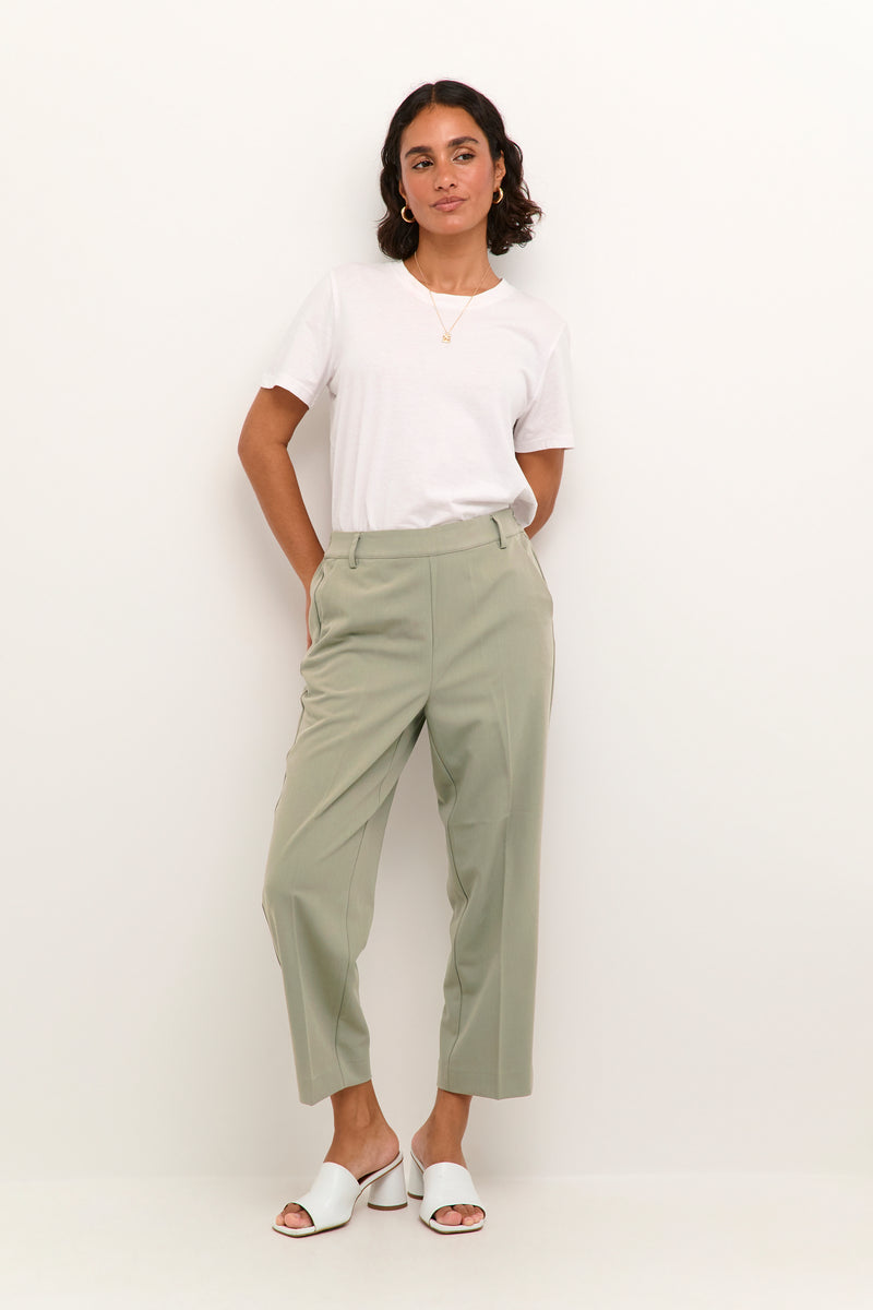 Kaffe Kasakura Highwaisted Vetiver Ankle Length Trousers, 10506127