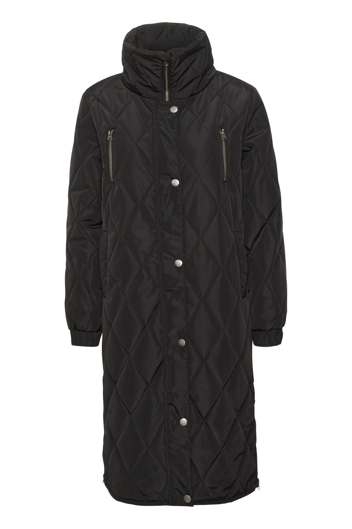 Kaffe Kalindsay Deep Black Quilted Longline Coat, 10507667