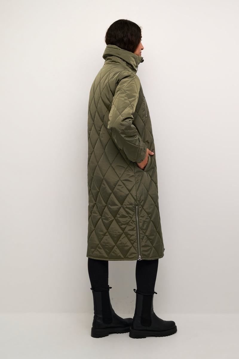 Kaffe Kalindsay Forest Night Quilted Longline Coat, 10507667