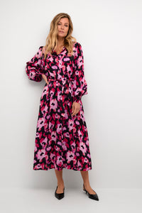 Kaffe Kapollie Oline Pink Faded Flower Print Shirt Dress, 10507798