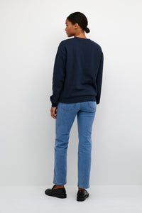 Kaffe Kaleonora Midnight Marine Fleece Lined Sweatshirt, 10508209