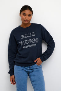 Kaffe Kaleonora Midnight Marine Fleece Lined Sweatshirt, 10508209