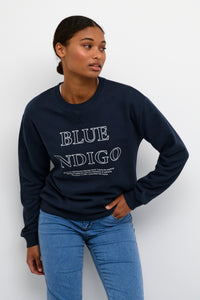 Kaffe Kaleonora Midnight Marine Fleece Lined Sweatshirt, 10508209