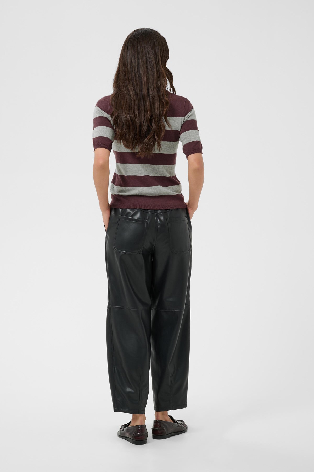 Kaffe Kalizza Fudge/Grey Melange Striped Knit
