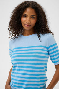 Kaffe Kalizza Baby Blue/Cornflour Blue Striped Knit, 10508410