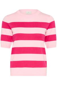 Kaffe Kalizza Ballerina Pink/Beetroot Fuchia Striped Knit