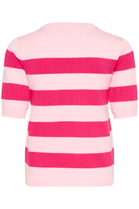Kaffe Kalizza Ballerina Pink/Beetroot Fuchia Striped Knit