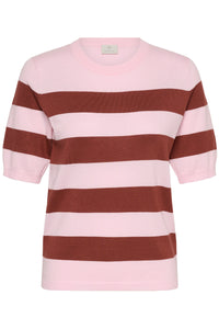 Kaffe Kalizza Ballerina Pink/Henna Striped Knit, 10508410