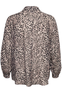 Kaffe Kavita Leopard Print Oversized Longline Shirt, 10508574