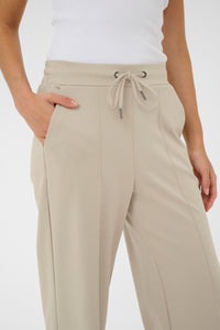 Kaffe Kajenny Feather Beige Wide Leg Elasticated Trousers