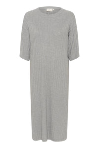 Kaffe Kalola Grey Melange Knitted Midi Dress, 10508776