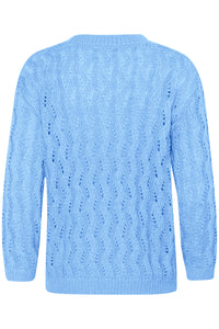 Kaffe Kalena Vista Blue Supersoft Knit Pullover