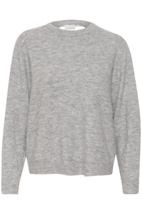 Kaffe Kamalene Grey Melange Open Back Pullover, 10508832