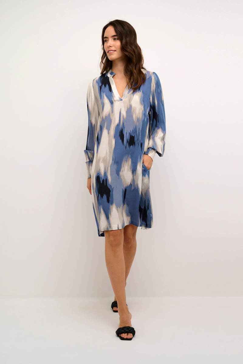 Kaffe Kabeathe Blue Abstract Printed Dress, 10508899