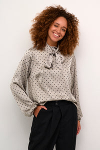 Kaffe Kadonna Steeple Grey/Black Polka Dot Blouse, 10509245