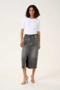 Kaffe Kasinem Grey Denim Long Skirt