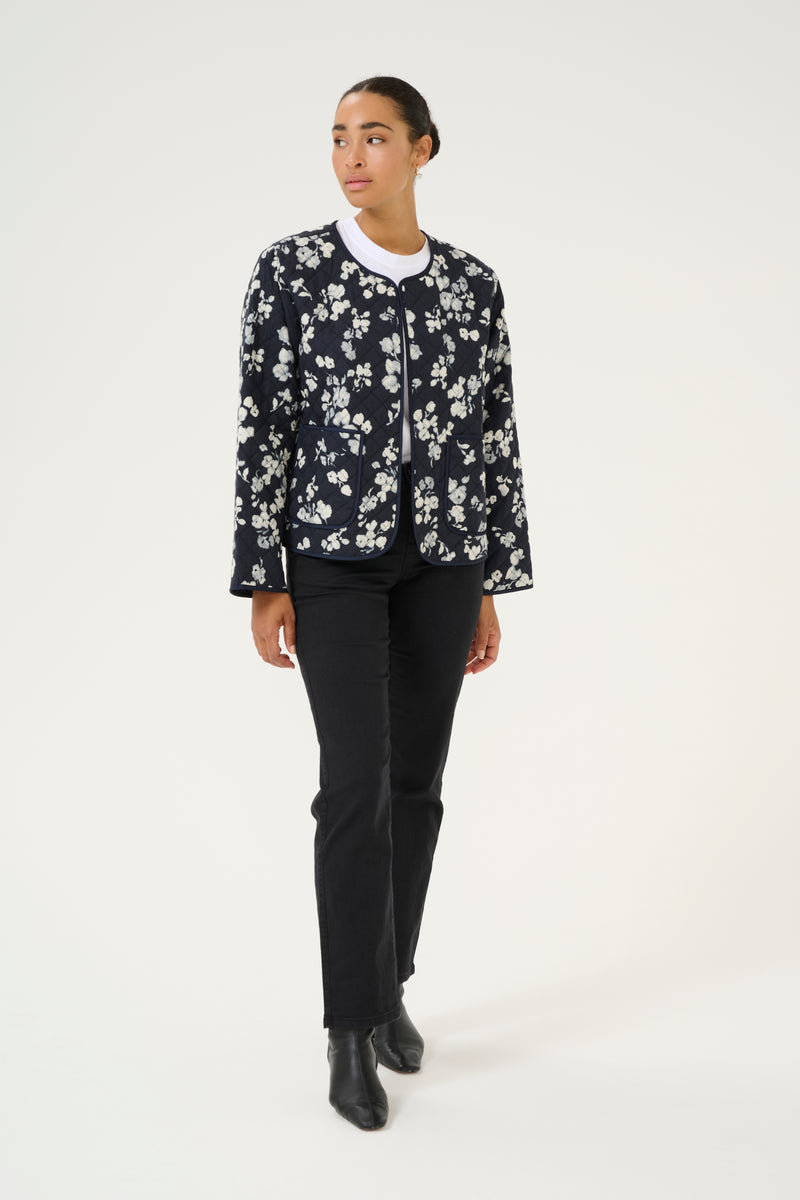 Kaffe Kavalia Marine Navy Flower Print Jacket