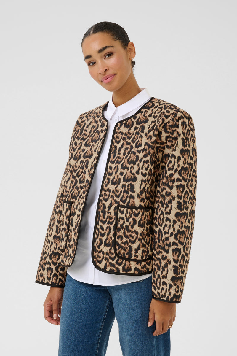 Kaffe Kavalia Natural Leopard Print Jacket, 10509537