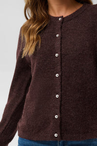 Kaffe Kaniel Fudge Melange Cardigan with Button Detailing