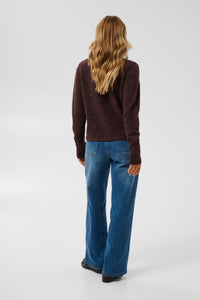 Kaffe Kaniel Fudge Melange Cardigan with Button Detailing