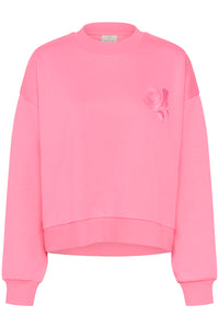 Kaffe Kasussi Power Pink Supersoft Fleece Lined Sweatshirt , 10511087