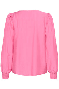 Kaffe Kalufia Power Pink V-Neck Blouse, 10511104