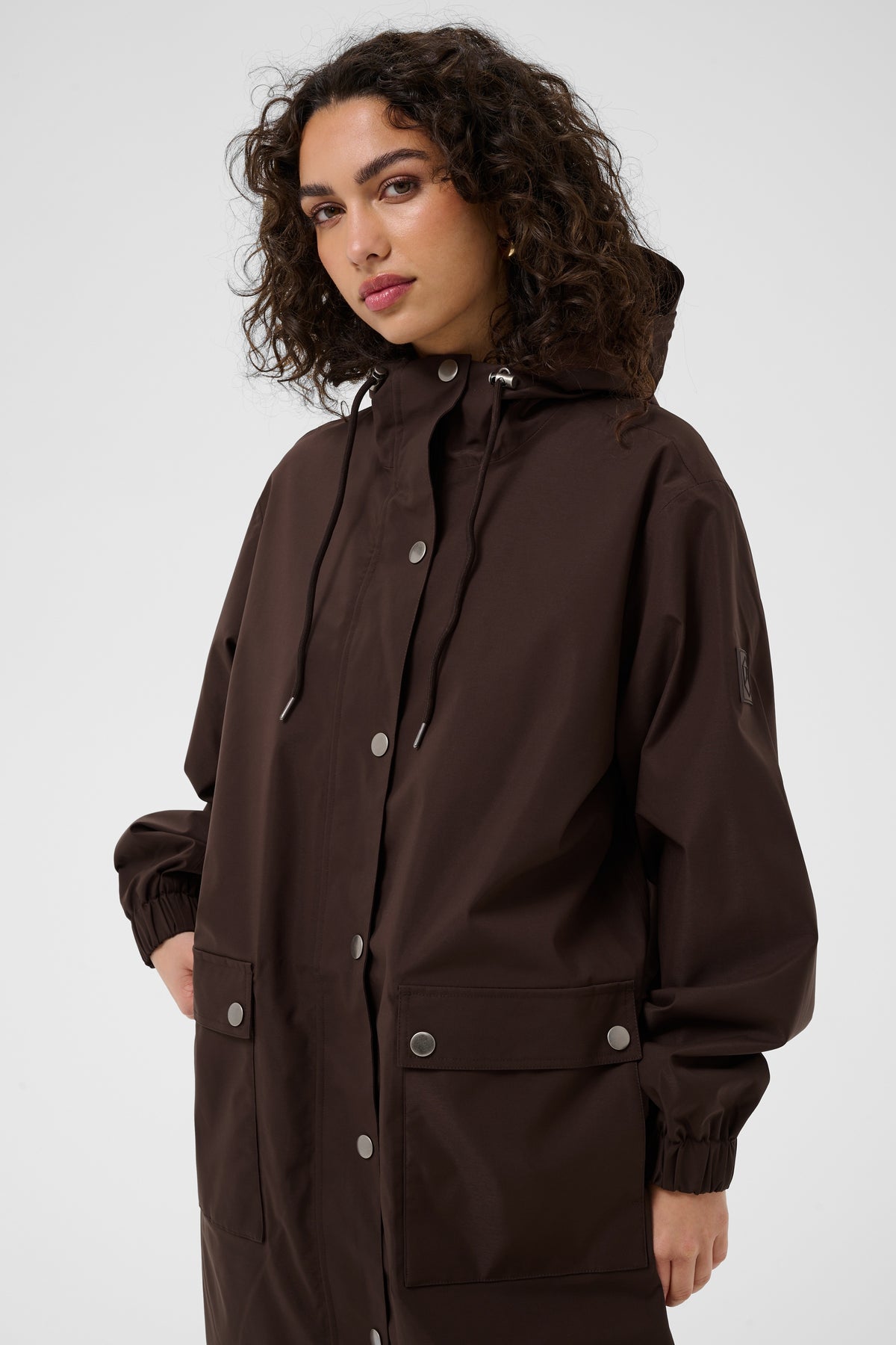Kaffe Kaennie Sofia Coffee Bean Waterproof Rain Coat