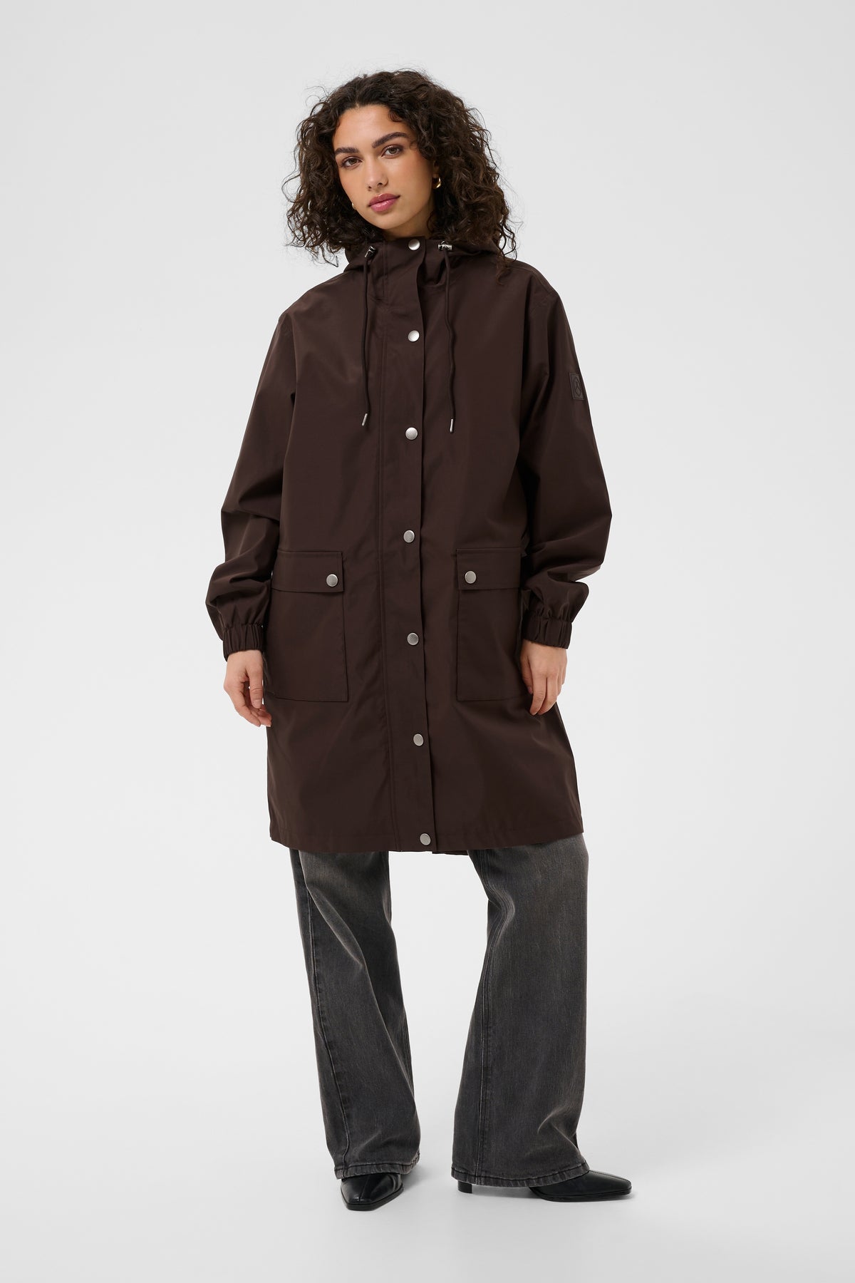Kaffe Kaennie Sofia Coffee Bean Waterproof Rain Coat