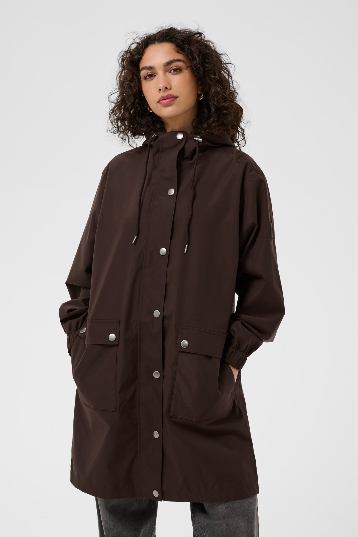 Kaffe Kaennie Sofia Coffee Bean Waterproof Rain Coat