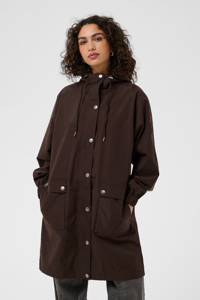 Kaffe Kaennie Sofia Coffee Bean Waterproof Rain Coat