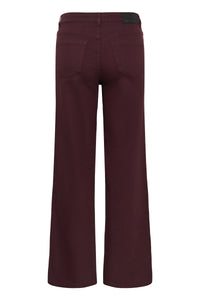 Kaffe Kabrook Fudge Burgundy Highwaisted Straight Wide Leg Jeans, 10511225