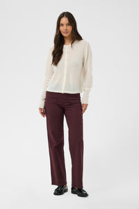 Kaffe Kabrook Fudge Burgundy Highwaisted Straight Wide Leg Jeans, 10511225