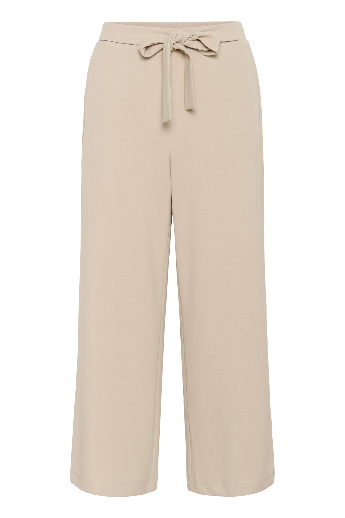 Kaffe Kaphoebe Feather Beige Wide Leg Cropped Trousers