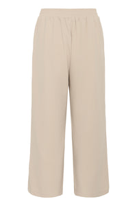 Kaffe Kaphoebe Feather Beige Wide Leg Cropped Trousers