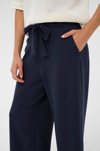 Kaffe Kaphoebe Midnight Marine Wide Leg Cropped Trousers, 10511244