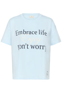 Kaffe KaChelsea Baby Blue Logo Oversized T-Shirt, 10511340