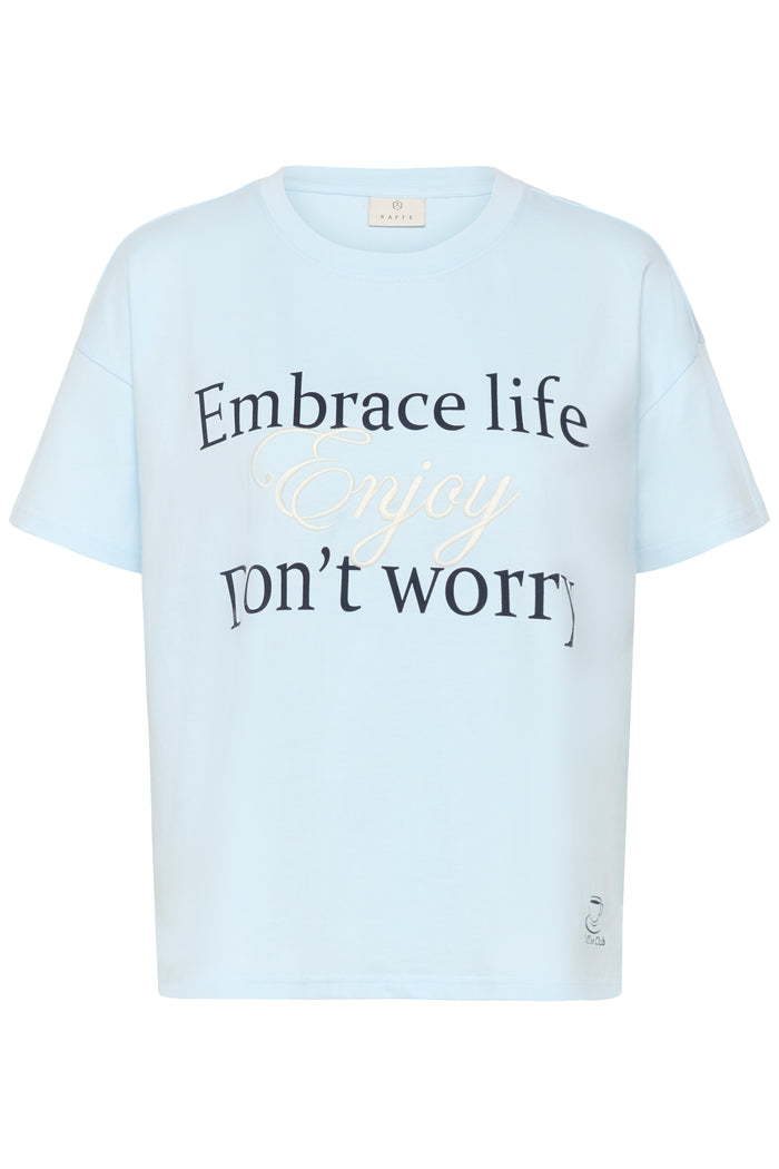 Kaffe KaChelsea Baby Blue Logo Oversized T-Shirt, 10511340