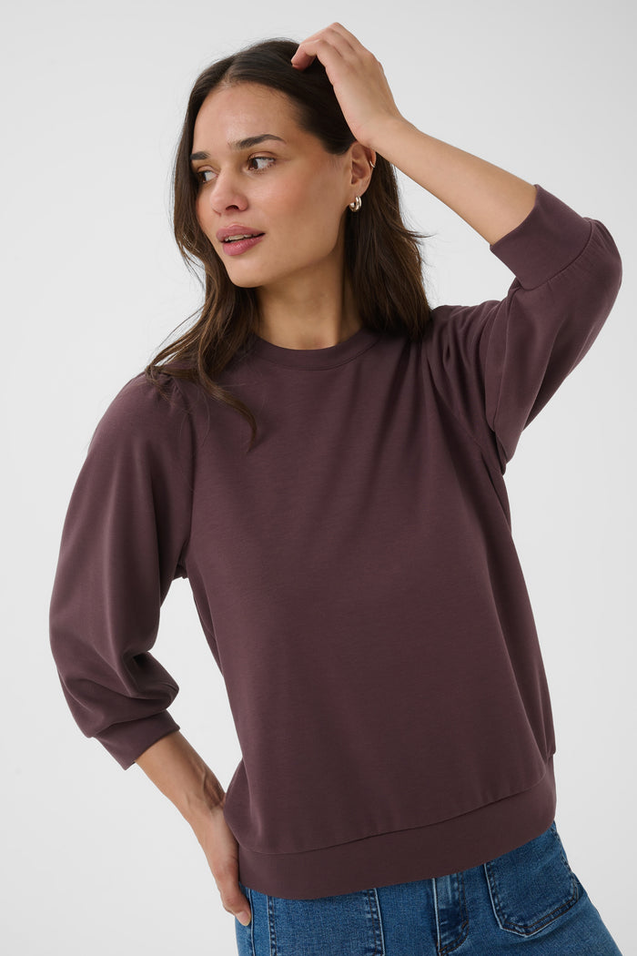 Kaffe Kaannie Fudge Burgundy Modal Top, 10511348