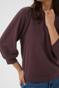 Kaffe Kaannie Fudge Burgundy Modal Top, 10511348