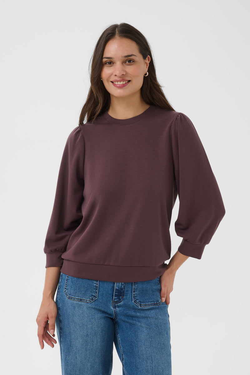 Kaffe Kaannie Fudge Burgundy Modal Top, 10511348