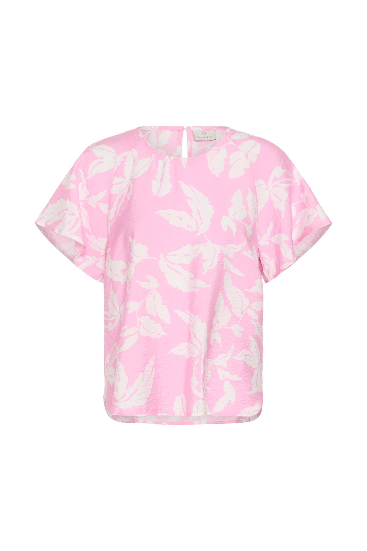 Kaffe Kamarlo Pink Frosting Leaf Print Blouse, 10511390