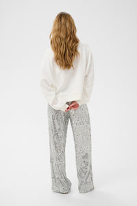Kaffe Kalila Chalk 'LOVE' Embellished Logo Oversized Sweatshirt, 10511411