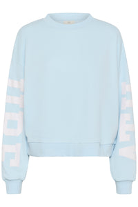Kaffe Kalila Nantucket Baby Blue Logo Oversized Sweatshirt