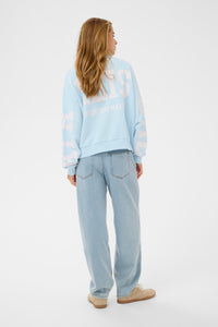 Kaffe Kalila Nantucket Baby Blue Logo Oversized Sweatshirt