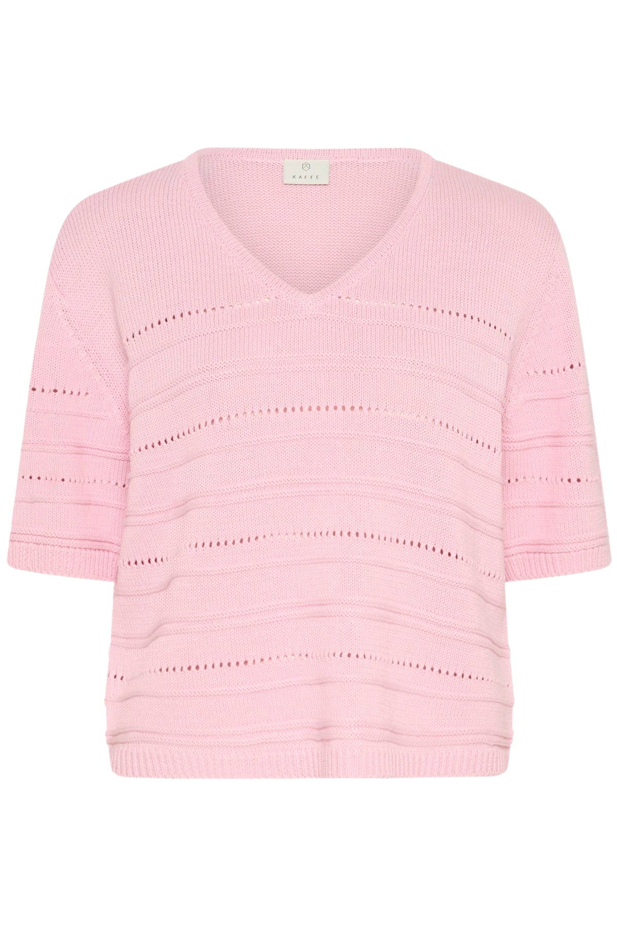 Kaffe Kamellie Ballerina Pink V-Neck Knit, 10511512