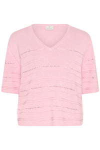 Kaffe Kamellie Ballerina Pink V-Neck Knit, 10511512