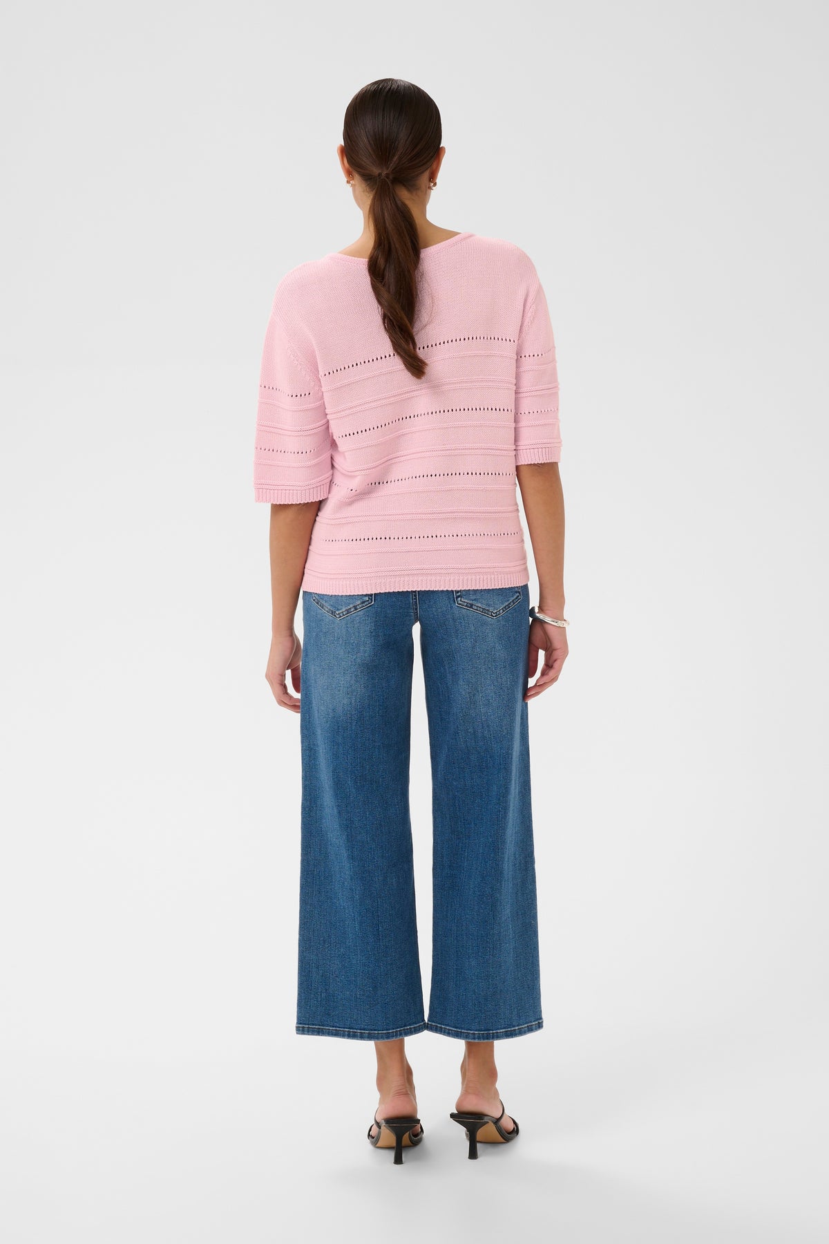 Kaffe Kamellie Ballerina Pink V-Neck Knit, 10511512